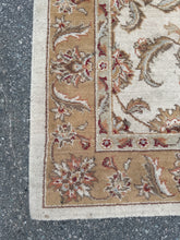 Load image into Gallery viewer, Traditional Floral Border Area Rug – Neutral Beige & Ivory (Machine-Made)