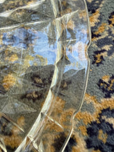 Load image into Gallery viewer, Vintage Pressed Glass Platter – 13.5” Diamond Point Starburst Design with Scalloped Edge