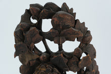 Load image into Gallery viewer, Antique Chinese Openwork Wood Carving – Scholar’s Desk Screen or Altar Panel with Floral Motifs (15” Tall)