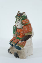 Load image into Gallery viewer, Antique Japanese Polychrome Warrior Guardian Figure, Late Edo–Early Meiji Folk Sculpture (11” Tall)