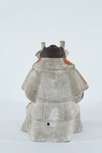 Load image into Gallery viewer, Antique Japanese Polychrome Warrior Guardian Figure, Late Edo–Early Meiji Folk Sculpture (11” Tall)