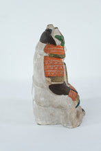 Load image into Gallery viewer, Antique Japanese Polychrome Warrior Guardian Figure, Late Edo–Early Meiji Folk Sculpture (11” Tall)