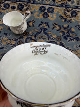 Load image into Gallery viewer, Royal Albert “25th Anniversary” Creamer & Sugar Bowl Set – Silver Floral Pattern, Bone China, England