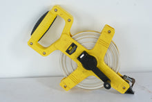 Load image into Gallery viewer, 100-Foot Open Reel Fiberglass Measuring Tape β Heavy-Duty Yellow Casing with Hand Crank