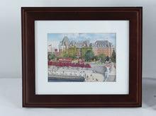 Load image into Gallery viewer, Framed Empress Hotel Victoria BC Prints Set Canadian Landmark Art Wood Frames 12x10