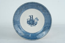 Load image into Gallery viewer, Currier and Ives Royal Blue Transferware Bread Plates Set of 11