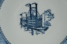 Load image into Gallery viewer, Currier and Ives Royal Blue Transferware Bread Plates Set of 11