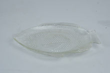Load image into Gallery viewer, Clear Glass Fish Shaped Serving Platter Pressed Glass Seafood Dish 11 Inch