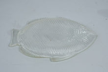 Load image into Gallery viewer, Clear Glass Fish Shaped Serving Platter Pressed Glass Seafood Dish 11 Inch