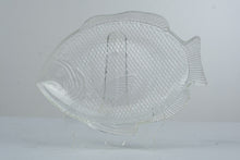 Load image into Gallery viewer, Clear Glass Fish Shaped Serving Platter Pressed Glass Seafood Dish 11 Inch