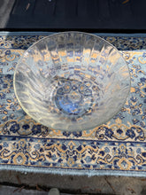 Load image into Gallery viewer, Large Vintage Clear Glass Mixing or Serving Bowl – Ribbed Pressed Glass Design