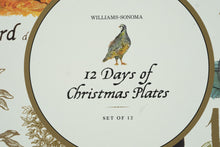 Load image into Gallery viewer, Williams-Sonoma “12 Days of Christmas” Plate Set by Marc Lacaze – Set of 12 Gold-Trimmed Earthenware Plates