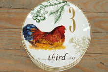 Load image into Gallery viewer, Williams-Sonoma “12 Days of Christmas” Plate Set by Marc Lacaze – Set of 12 Gold-Trimmed Earthenware Plates