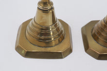 Load image into Gallery viewer, Pair Brass Candlesticks 12 Inch Baluster Square Bases