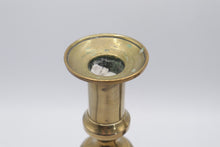 Load image into Gallery viewer, Pair Brass Candlesticks 12 Inch Baluster Square Bases