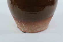 Load image into Gallery viewer, Antique English Stoneware Crock with Handles – Brown Glaze Pottery – 12" Tall