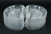 Load image into Gallery viewer, 12 Crystal Crescent Side Plates – Radiant Sunburst Pressed Crystal – Signed