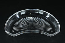 Load image into Gallery viewer, 12 Crystal Crescent Side Plates – Radiant Sunburst Pressed Crystal – Signed