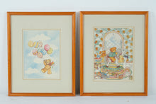 Load image into Gallery viewer, Lucy and Me Lucy Rigg Teddy Bear Nursery Prints Enesco Framed Pair 1982