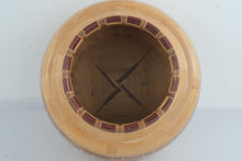 Load image into Gallery viewer, Monty Rowe Signed Segmented Wood Turned Vessel Geometric Inlay Studio Art