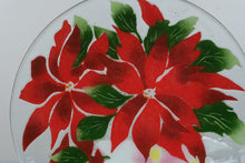 Load image into Gallery viewer, Fusion Art Glass Poinsettia Christmas Platter 14 Inch Inkognito McGrath Holiday Plate