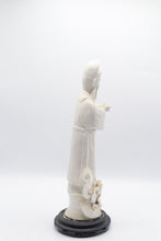 Load image into Gallery viewer, Chinese Blanc De Chine Porcelain Immortal Scholar Figurine 15 Inch Wood Base