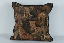 Load image into Gallery viewer, 16" African Safari Animals Decorative Throw Pillow – Tapestry Front, Clean & High Quality – Newport