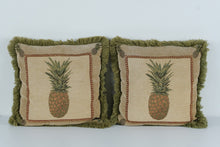 Load image into Gallery viewer, Set of 2 Decorative 16" Pineapple Throw Pillows – Tapestry Front