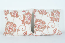 Load image into Gallery viewer, Terracotta Bloom Pillow Pair – 17" Square Decorative Throw Pillows