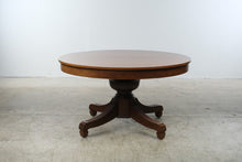Load image into Gallery viewer, Antique Federal Revival Mahogany Extension Dining Table with 4 Leaves, Dated 1914