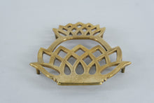 Load image into Gallery viewer, Vintage Brass Pineapple Trivet | Mid-Century Brass Hot Plate | Hospitality Symbol | ©1976 | 6” x 7”