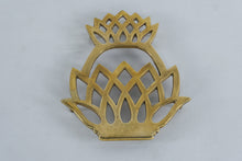 Load image into Gallery viewer, Vintage Brass Pineapple Trivet | Mid-Century Brass Hot Plate | Hospitality Symbol | ©1976 | 6” x 7”