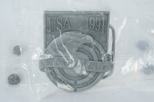 Load image into Gallery viewer, 1991 USA World Cup Commemorative Belt Buckle – Pewter Finish with Eagle Design (New in Package)