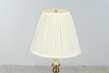 Load image into Gallery viewer, Gold Tone Traditional Candlestick Table Lamp Pleated Shade 20 Inch