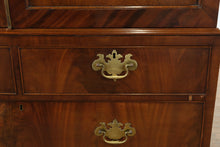 Load image into Gallery viewer, 19th Century English Mahogany Linen Press Armoire with Flame Veneer Panels