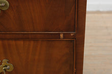 Load image into Gallery viewer, 19th Century English Mahogany Linen Press Armoire with Flame Veneer Panels