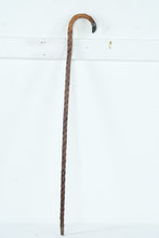 Load image into Gallery viewer, Rustic Wood Walking Cane Hand Carved Root Style Shaft Metal Tip 36 Inch