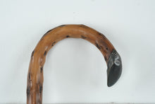 Load image into Gallery viewer, Rustic Wood Walking Cane Hand Carved Root Style Shaft Metal Tip 36 Inch