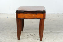 Load image into Gallery viewer, Serpentine Wood Side Table with Drawer