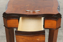 Load image into Gallery viewer, Serpentine Wood Side Table with Drawer