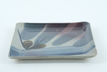 Load image into Gallery viewer, Handcrafted Freimark Studio Pottery Square Tray – Earthy Abstract Floral Glaze – Signed