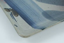 Load image into Gallery viewer, Handcrafted Freimark Studio Pottery Square Tray – Earthy Abstract Floral Glaze – Signed