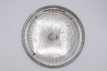 Load image into Gallery viewer, Wm Rogers Silver Plate Round Platter #171 – Etched Floral Design with Rope Edge