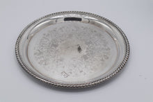 Load image into Gallery viewer, Wm Rogers Silver Plate Round Platter #171 – Etched Floral Design with Rope Edge