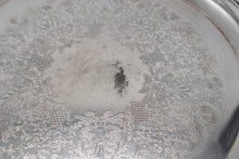 Load image into Gallery viewer, Wm Rogers Silver Plate Round Platter #171 – Etched Floral Design with Rope Edge