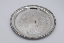 Load image into Gallery viewer, Wm Rogers Silver Plate Round Platter #171 – Etched Floral Design with Rope Edge
