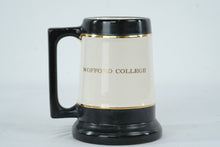 Load image into Gallery viewer, Wofford College Stein Mug Black Cream Gold Crest Ceramic Tankard