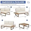 Load image into Gallery viewer, Acacia Wood Outdoor Sectional Sofa Set with Coffee Table and Cream Cushions