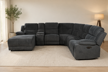 Load image into Gallery viewer, Prescott Point Gray 6-Piece Power Reclining Sectional with Chaise
