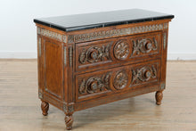 Load image into Gallery viewer, Charlotte Hall Two-Drawer Carved Wood Chest with Black Stone Top